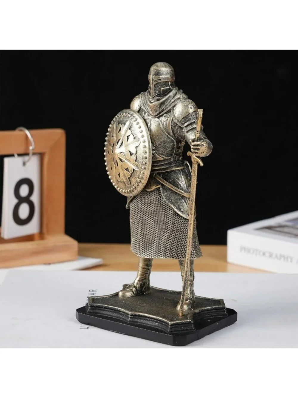 7'' Warrior Figurine Statue - Guard Soldier Knight Decor for Office & Study Room